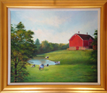 The Red Barn Oil Painting by Charlotte Wiskow